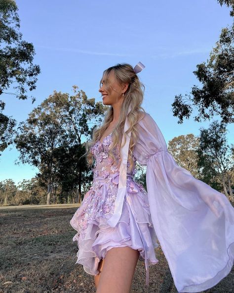 Bambi The Label, Fairy Princess Aesthetic Outfits, Purple Fairy Outfit Aesthetic, Crown Princess Prince Castle Dress, Purple Ren Faire Outfit, Lavender Fairy Dress, Fairy Dress Up, Fairy Dress Ideas, Fairy Dresses Aesthetic