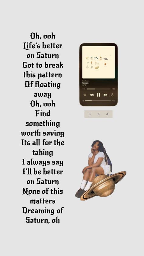 #sza #saturn #lyrics #f4f Saturn Lyrics, Sza Lyrics, Your Aesthetic, Connect With People, Creative Energy, Good Things, Energy