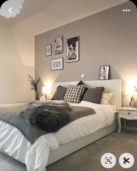 Idea Bilik Tidur, Reka Bentuk Bilik Tidur, Hiasan Bilik Tidur, Decor Shopping, Grey Bedroom, Decor Themes, Small Changes, Master Bedrooms Decor, White Bedroom