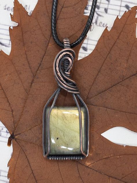 Wire Wrap Rectangle Stone, Rectangle Wire Wrapped Pendant, Wire Wrapped Square Stone, Wired Jewelry, Wire Wrapped Stone Jewelry, Wire Wrap Jewelry Designs, Big Stone Ring, Square Stone, Necklace Patterns