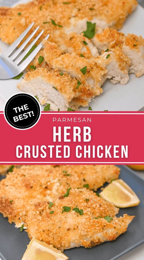 Parmesan Herb Crusted Chicken is perfect for a quick, weeknight meal that doesn’t require a lot of hands-on time. Parmesan Herb Crusted Chicken, Herb Crusted Chicken, Dinner Meat, Delicious Slow Cooker Recipes, Chicken Entrees, Cheese Chicken, Meat Dinners, Recipes Casserole, Parmesan Crusted