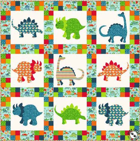 Boy Quilt Patterns, Free Quilt Patterns Printables, Baby Boy Quilt Patterns, Baby Quilt Patterns Easy, Kid Quilts Patterns, Dinosaur Quilt, Boys Quilt Patterns, Panel Quilt Patterns, Cute Dinosaurs