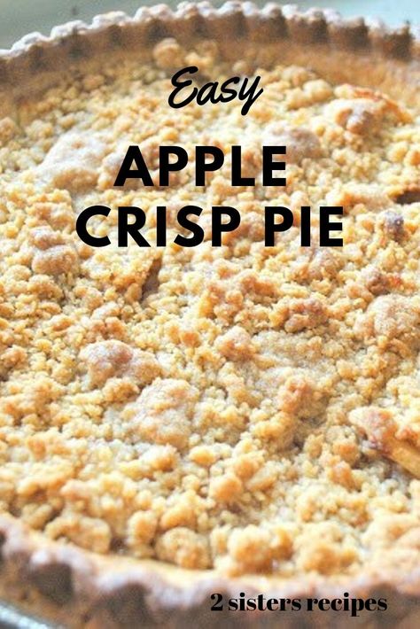 EASY Apple Crisp Pie is a combination of our two favorite classics; Apple Pie and Apple Crisp, in one irresistible dessert!  Fresh apples, sugar, cinnamon, butter, and some flour along with pre-made pie crusts are the secret to making this apple crisp pie in minutes! Apple Pie Crisp Recipe, Apple Crisp Pie Recipe, Apple Pie Crisp, Recipe For Apple Crisp, Apple Crisp Pizza, Apple Crisp Without Oats, Apple Crisp Recipe Healthy, Crockpot Apple Crisp, Apple Crisp Pie