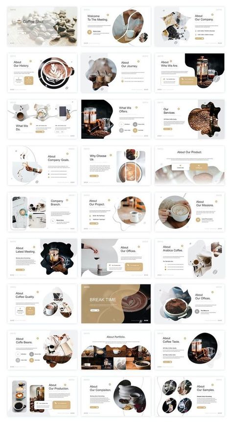 Coffee Ppt Template, Coffee Presentation Ideas, Coffee Shop Logo Ideas, Shop Logo Ideas, Boho Cafe, Coffee Shop Logo Design, Coffee Presentation, Shop Name Ideas, Modern Coffee Shop