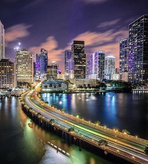 Miami Miami At Night, Boating License, Brickell Miami, Miami Skyline, Miami Night, Miami City, Miami Travel, Downtown Miami, Caribbean Cruise