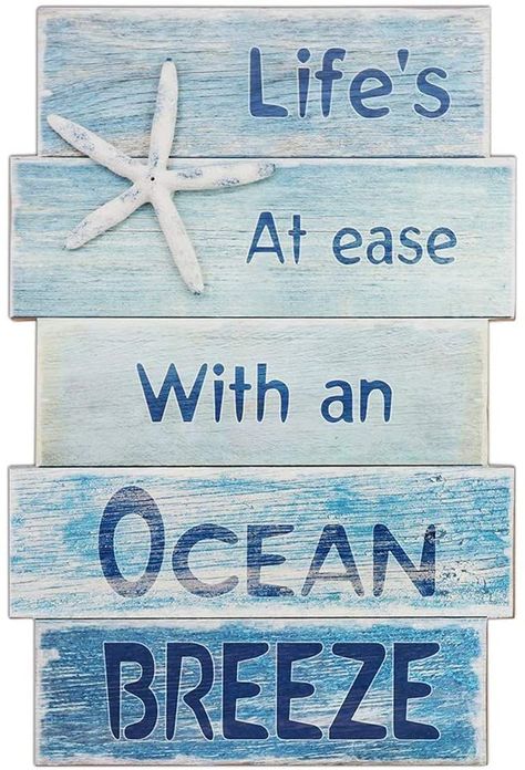 Beach Theme Entryway, Beach Themed Signs, Breeze Quotes, Beach Theme Signs Diy, Coastal Wood Signs Diy, Ocean Breeze Quotes, Coastal Signs Wall Decor, Beach Signs Diy, Beach Themed Signs Home Decor