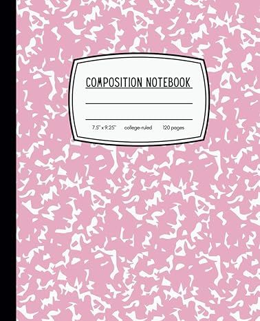 Marble Composition Notebook: Classic Journal Notebook | Pink | Cute Pastel Aesthetic | College Ruled | 120 Pages | 7.5"x9.25" | Matte Finish Cover Pink Composition Notebook, Cute Pastel Aesthetic, Classic Journal, Composition Notebook Covers, Aesthetic College, Pharmacy Books, Notebook Templates, Notebook Cover Design, Book Cover Template