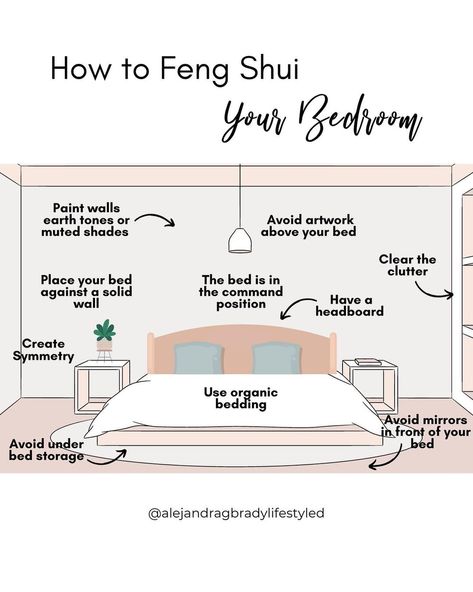 Feng Shui + Lifestyle’s Instagram photo: “One of the most important rooms in your house is the master bedroom. 🛏 Think of how much time you spend in bed, and the fact that you end…” Feng Shui Headboard, Feng Shui Bed, Feng Shui Your Bedroom, Feng Shui Bedroom Tips, 2022 Bedroom, Feng Shui Design, Apartment Needs, Neutral Bedroom Decor, Feng Shui Bedroom