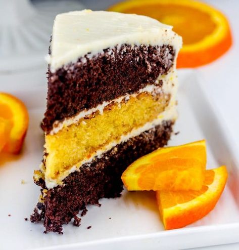 Orange Cocoa Cake Orange Layer Cake Recipe, Orange Layer Cake, Festive Holiday Desserts, Orange And Chocolate, Chocolate And Orange, Orange Buttercream, Cocoa Cake, Cakes To Make, Orange Chocolate Cake