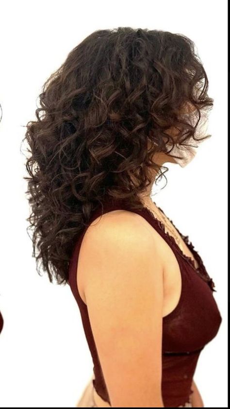 Long Curly Haircuts, Natural Curly Hair Cuts, Layered Curly Hair, Curly Hair Photos, Long Wolfcut Haircut, Wavy Haircuts, Medium Curly Hair Styles, Long Wolfcut, Haircuts For Wavy Hair