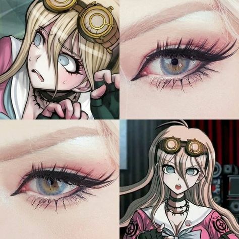 Close Up Makeup, Makeup Anime, Cosplay Makeup Tutorial, Danganronpa Cosplay, Anime Eye Makeup, Makeup Cosplay, Anime Cosplay Makeup, Beginners Eye Makeup, Anime Makeup