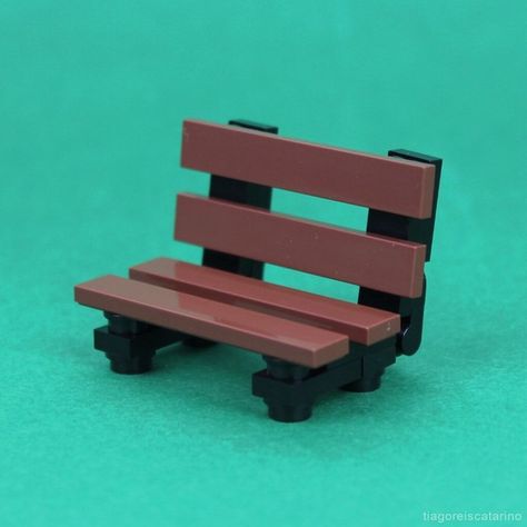 LEGO Park Bench | Video building instructions here: youtu.be… | Flickr Lego Bench, Lego Park, Lego Town, City Ideas, Lego Christmas, Building Tips, Building Instructions, Lego Building, Lego City