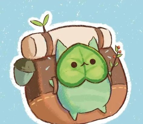 Cute Korok Drawing, Koroks Botw Art, Zelda Simple Art, Simple Zelda Art, Cute Zelda Art, Korok Zelda Drawing, Korok Wallpaper Iphone, Legend Of Zelda Doodles, Korok With Backpack