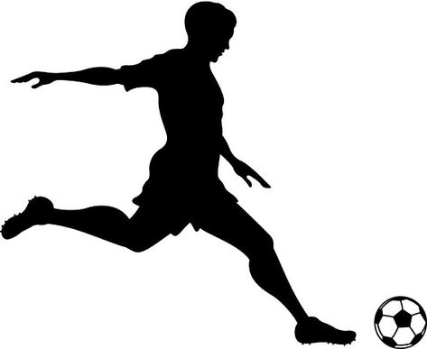 Sports Male Soccer Player Kicking Ball Wall Decal Custom Soccer Silhouette, Soccer Pro, Sports Wall Decals, Bola Basket, Soccer Art, Sports Wall, Sport Art, Girls Soccer, Workout Warm Up