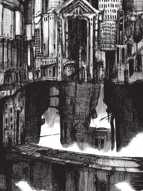 Blame Architecture, Concept Art Black And White, Manga Background Landscapes Black And White, Manga Art Landscape Black And White, Blame Manga Architecture, Blame Manga, Black And White Dystopian Aesthetic, Tsutomu Nihei, Famous Comics