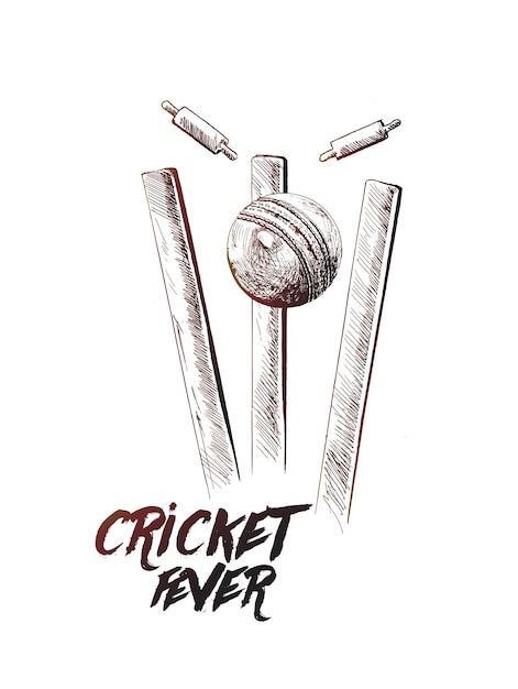 Cricket Ball Drawing, Cricket Drawing Ideas, Cricket Sketch Drawing, Cricket Drawing Sport, Cricket Designs Ideas, Cricket Doodle Art, Cricketer Sketch, Cricket Drawing Easy, Cricket Tattoos