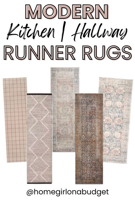 Hallway Rugs Ideas, Kitchen Runner Rug Ideas, Hallway Runners Ideas, Entry Way Runner Rug, Kitchen Runner Rugs, Organic Modern Kitchen, Entry Runner Rug, Modern Rug Runner, Bathroom Runner Rug