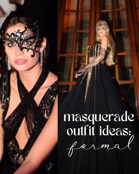 Outfits For Masquerade Party, Mascarade Mask Women Party, Make Up For Masquerade Ball, Formal Masquerade Ball Outfit Women, Masquarede Ball Make Up, Black Dress Masquerade Outfit, Black Mascarade Dress, Mascarade Party Mask, Formal Masquerade Party Outfit