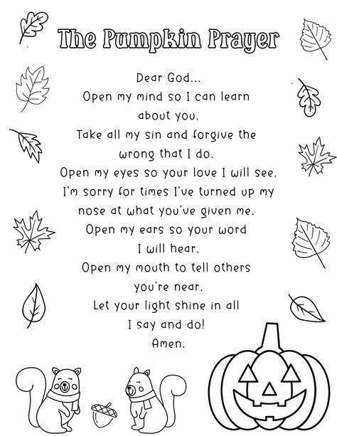 Pumpkin Prayer Printable, Pumpkin Prayer, Let Your Light Shine, Harvest Festival, Lesson Ideas, Dear God, To Tell, I Love You, Give It To Me