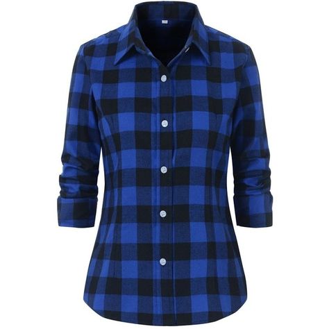 Benibos Women's Check Flannel Plaid Shirt ($16) ❤ liked on Polyvore featuring tops, shirts, jackets, blue top, tartan shirts, checked shirt, flannel top and plaid top Blue Checkered Shirt, Plaid Shirt Outfits, Blue Flannel Shirt, Plaid Shirt Women, Tartan Shirt, Womens Flannel Shirt, Plaid Shirts, Blue Flannel, Flannel Shirts