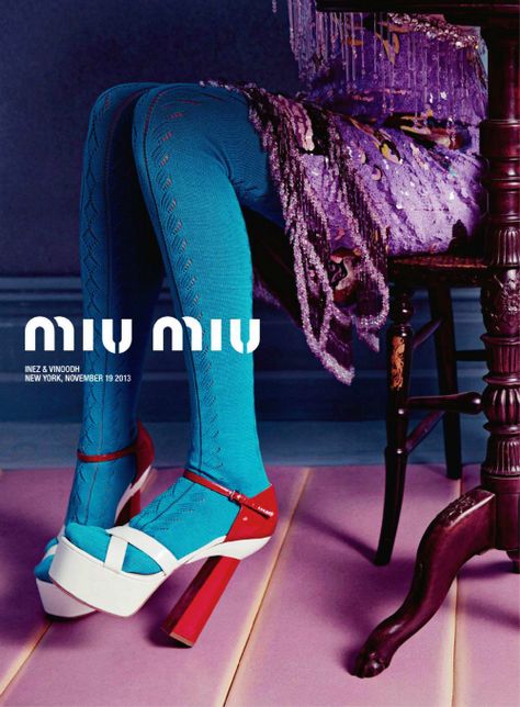 Miu Miu Spring/Summer 2014 Advertising Campaign, ph. by Inez van Lamsweerde  Vinoodh Matadin. Viviane Sassen, Shoe Advertising, Gianmarco Lorenzi, Shoes Ads, Henri Cartier Bresson, Ellen Von Unwerth, Campaign Fashion, Annie Leibovitz, Mario Testino