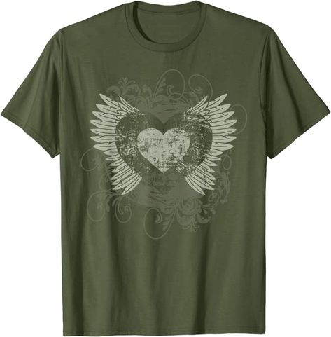 Y2k Grunge Fairy, Wings Skeleton, Y2k Shirts, Silly Clothes, Fire Shirt, Alt Grunge, Grunge Tee, Grunge Fairy, Y2k Fairy