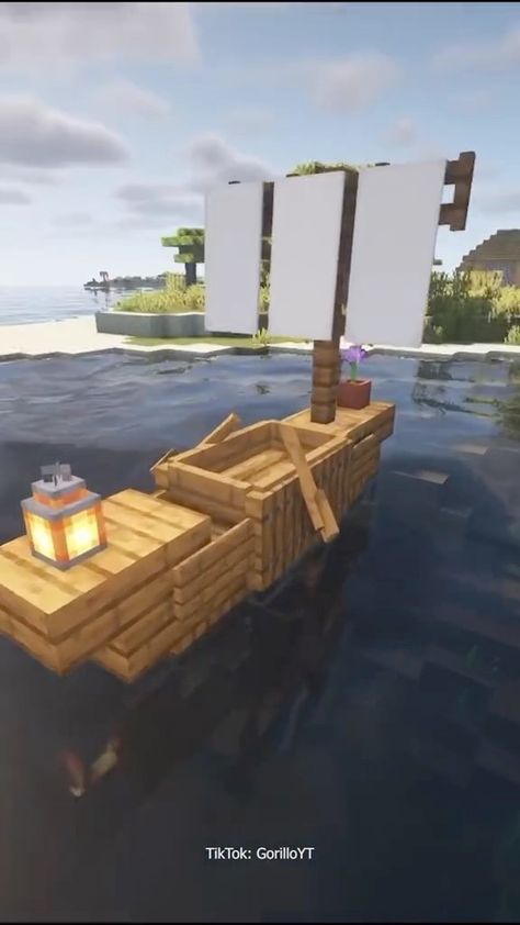 xoarcky on Instagram: Small Boat Design 🚣‍♀️ Follow: @DailyMinecraftDesign👈🏻 Follow: @DailyMinecraftDesign👈🏻 ════════════════ ✉ • Save this post for later 🤝🏻 •… Small Cool Minecraft Builds, Minecraft Medieval Boat Dock, Tiny Boat Minecraft, Small Pirate Ship Minecraft, Dock Design Minecraft, Minecraft Fishing House Interior, Minecraft Boats Ships, Minecraft Small Boat Ideas, Fishing Boat Minecraft