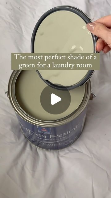 Meg Loren on Instagram: "This is the prettiest and most versatile green 🙌🏼 I can’t wait to start painting the laundry room! Follow along to see the progress! Paint color: Evergreen Fog by Sherwin Williams #greenpaint #evergreenfog #diy #beforeandafter #laundryroom" Paint For Laundry Rooms Wall Colors, Laundry Color Ideas Paint, Evergreen Fog Sherwin Williams Laundry Room, Laundry Room Paint Colors 2024, Green Laundry Room Walls, Green Cabinets Laundry Room, Sage Green Bathroom Walls, Laundry Room Wall Colors, Sage Green Laundry Room