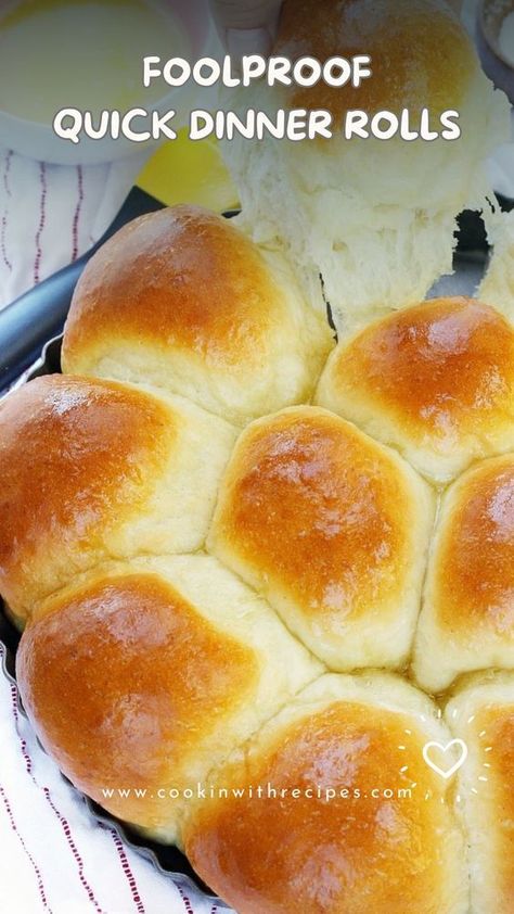 Foolproof Quick Dinner Rolls Recipe - Flour, yeast, butter and milk is all you need to create these soft and fluffy dinner rolls in less than half an hour! These foolproof 30 minute dinner rolls are so easy to make you’ll never go store-bought again! 30 Minute Dinner Rolls Recipes, 90 Minute Dinner Rolls, Small Batch Dinner Rolls Recipe, Easy Dinner Rolls Recipe Quick No Yeast, Quick Dinner Rolls No Yeast, Quick And Easy Cinnamon Rolls, Fast Dinner Rolls, Dinner Rolls No Yeast, Quick Dinner Rolls Recipe