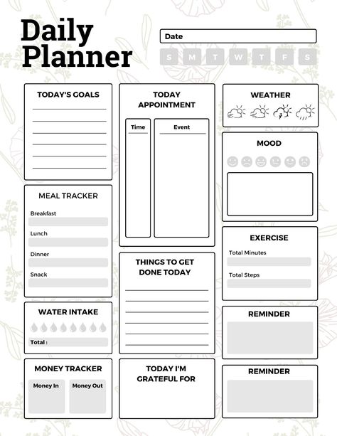 Daily Planner Template, Instant Download, Organizer and Daily Scheduler, Productivity, To Do List, Minimalist Style, Success Gift mentalhealthplanner #simpledigitalplanner #digitalplannerfreebie #digitalstickers. Everyday To Do List Template, Day Planning Ideas, Productivity Planner Template, Daily Planning Ideas, Planing Day, Planner Ideas Aesthetic, Day Planner Ideas, To Do List Minimalist, Daily Planner Ideas