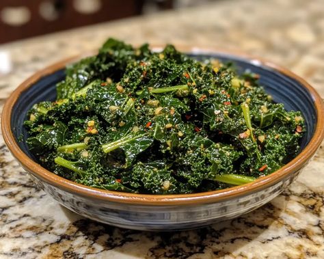 Easy Sautéed Kale Recipe | getcakerecipes Kale Stir Fry, Fried Kale, Freezing Kale, Sautéed Kale, Potato Sandwich, Kale Recipe, How To Cook Kale, Sauteed Kale, Healthy Side Dish