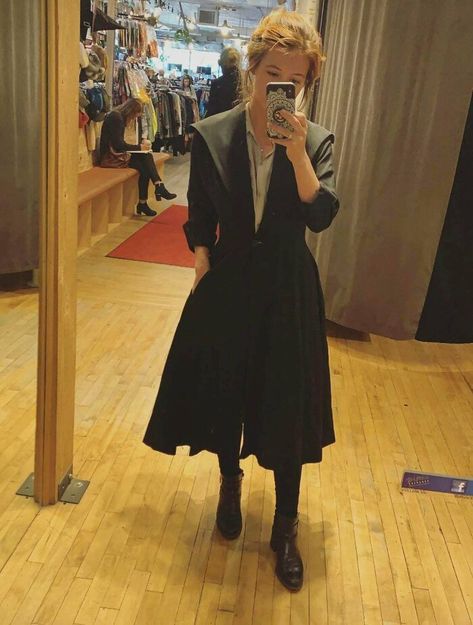 Picked Up This Witchy 1940s Era Coat Today For $20 Witchy Academia Outfit, Graduation Suit, Thrift Store Hauls, Witchy Academia, Outfit Coat, Iron Shirt, Thrift Finds, Charity Shop, Thrift Stores