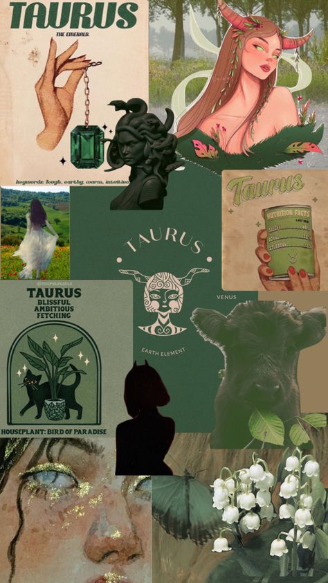 Horoscope Art Taurus, Taurus Aesthetic Art Wallpaper, May Taurus Aesthetic, Taurus Symbol Aesthetic, Taurus Zodiac Wallpaper Aesthetic, Tauruscore Aesthetic, Wallpaper Iphone Taurus, Taurus Green Aesthetic, Taurus Astethic