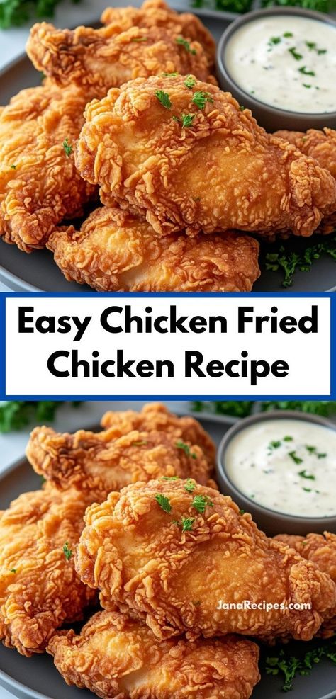 Need an easy dinner recipe for busy nights? This Chicken Fried Chicken is your go-to solution, combining crispy goodness with juicy chicken. It’s a family dinner favorite that guarantees satisfaction with every bite. Chicken Recipes Fried, Easy Fried Chicken Recipe, Chicken Fried Chicken Recipe, Best Fried Chicken Recipe, Chicken Fried Chicken, Easy Fried Chicken, Sausage Soup Recipes, Golden Chicken, Chicken Milk