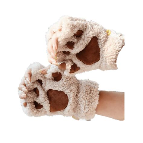 PRICES MAY VARY. Faux Fur Pull On closure Premium Quality: Soft plush winter hand glove and mitten with fingerless design, protect your palm and arm during cold winter, also not interrupts deliciated work. Package includes: 1pair Pattern: Bear/Cat Paw Versatile Usage: Good for going out, golf, driving, work out and more. Color&Size: Due to the screen difference, the color of the product may slightly vary; Size is slightly different due to hand measure reason. Package includes: 1pair Cat Gloves, Beige Gloves, Paw Gloves, Short Gloves, Cute Womens, Bear Paw, Cat Paw, Winter Gloves, Cat Paws