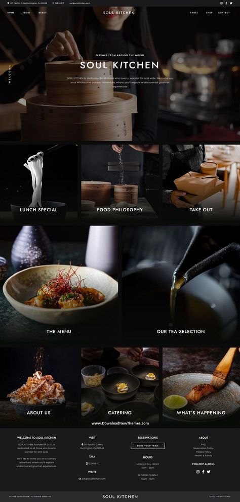 SoulKitchen - Restaurant WordPress Theme Food Website Design Inspiration, Bar Website Design, Food Website Design, Elegant Website Design, Bar Website, Cafe Website, Restaurant Website Design, Food Web Design, Catering Design