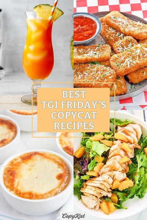 TGI Friday's Copycat Recipes - CopyKat Recipes Tucanos Copycat Recipes, Tgif Copycat Recipes, Desserts Dips, Fridays Restaurant, Desserts At Home, Copycat Food, Restaurant Recipes Famous, Famous Dishes, Tgi Fridays