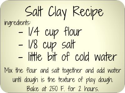 salt clay RECIPE Fimo, Salt Clay Recipe, Salt Clay, Salt Dough Crafts, Clay Recipe, Homemade Clay, Salt Dough Ornaments, Dough Ornaments, Clay Food