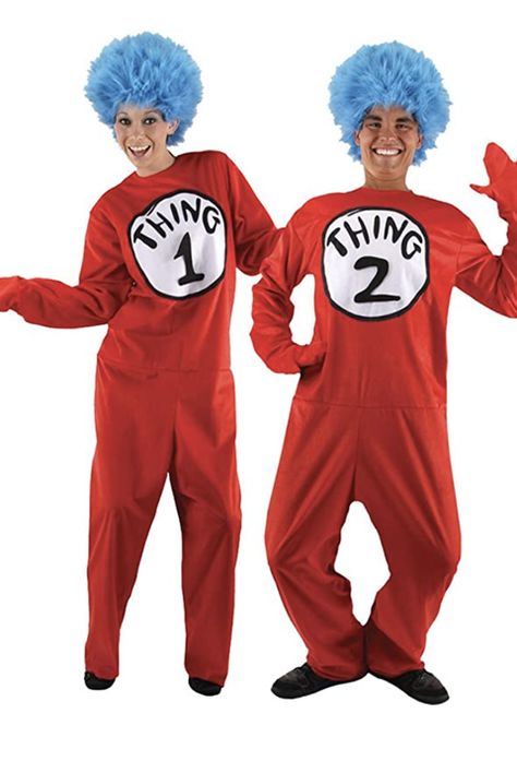 Storybook Costumes, Dr Seuss Costumes, Twin Costumes, Sibling Costume, Twin Halloween Costumes, Thing 1 And Thing 2, Character Day, Best Photo Poses For Couples, Dr. Seuss