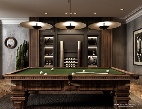 Entertainment Room on Behance Modern Poker Room, Billiard Room Ideas, Poker Room Ideas, Billiard Room Ideas Interior Design, Modern Billiard Room, Snooker Room Ideas, Billiard Room Design, Ruang Gym, Pool Room Ideas