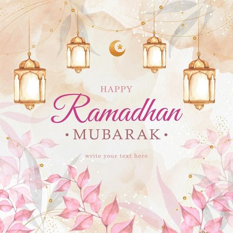 Ramadan Mubarak Greeting Card, Ramadhan Mubarak Wishes, Ramadan Mubarak Aesthetic, Ramadan Mubarak Background, Pink Ramadan, Ramadan Wishes Images, Ramadan Aesthetic, Lantern Background, Ramadan Art