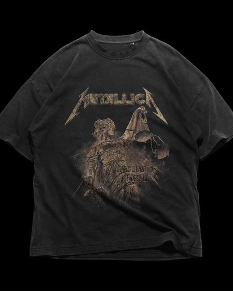 Vintage Metallica t-shirt design ...AND JUSTICE FOR ALL This design is made using a Metalica album cover design with some modifications. In this design to achieve this quality, I used some advanced techniques that are used by Metalica. and this design made for just showcasing the skill sets. Disclaimer (This design is not for sale and it's not an official Metalica design.) #graphicdesign #merchdesign #2024 #tshirtdesign #tshirtprinting #tshirtlovers #photoshopdesign #adobe #creativecloud ... Metalica Shirt, Spn Dr, Metallica Tee, Metallica Logo, Vintage Band T Shirts, Metallica Shirt, Metallica T Shirt, Metal Shirts, Grunge Shirt