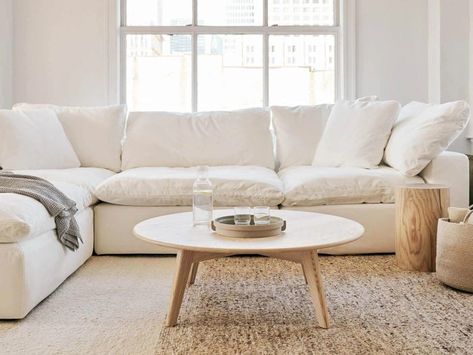 The 8 Best Inexpensive Cloud Couch Dupes of 2024 Ikea Cloud Couch, Cloud Couch Styling, West Elm Cloud Couch, Haven Sofa, Best White Couches, Cloudy Couch, Cloud Couch Sectional, Diy Cloud Sofa, Cozy White Couch