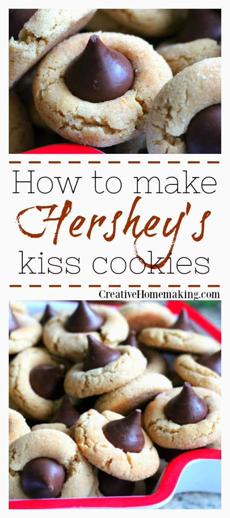 Kiss Cookie Recipe, Hershey Kiss Cookies, Hersheys Kisses, Peanut Butter Blossom, Peanut Butter Blossom Cookies, Easy Christmas Cookie Recipes, Kiss Cookies, Holiday Cookie Exchange, Blossom Cookies