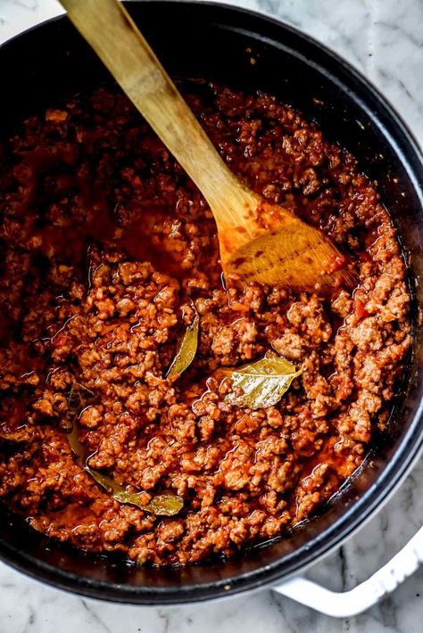 The BEST Bolognese Sauce | foodiecrush.com Paleo Bolognese Sauce, Spicy Bolognese Sauce, Chili Recipe No Beans, Sugo Sauce, Best Bolognese Recipe, No Meat Chili Recipe, Foodiecrush Recipes, Best Bolognese Sauce, Spicy Meatball