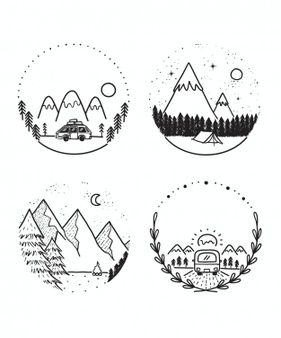 America travel destination doodle | Premium Vector Cute Mountain Drawing, Mountains Doodle, Doodle Mountains, Mountain Doodle, Camping Drawing, Travel Doodles, Arte Doodle, Balloon Illustration, Wave Illustration