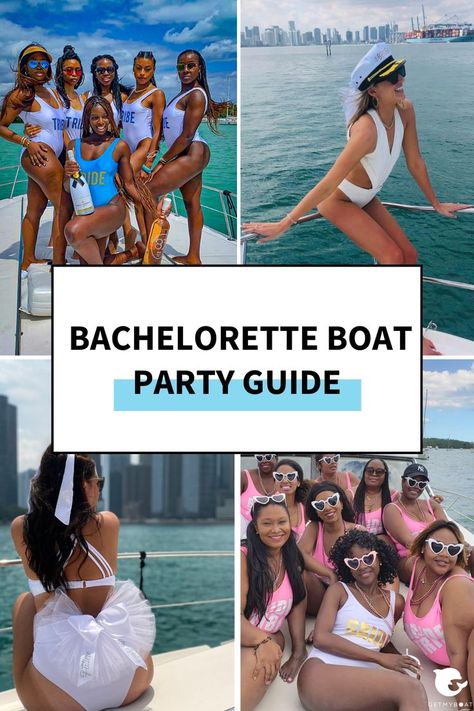 No bachelorette party is complete without a boat rental! Check out our guide for everything you need to know when planning a bachelorette boat party! Bachelorette Yacht Party Ideas, Yacht Party Bachelorette, Boat Party Theme Ideas, Boat Bachelorette Theme, Bachelorette Boat Party Ideas, Boat Party Bachelorette, Bachelorette Boat Party Decor, House Boat Bachelorette Party, Bride Boat Party Outfit