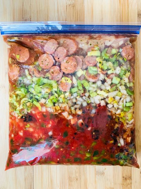 Gluten Free Jambalaya, Jambalaya Recipe Instant Pot, Instant Pot Jambalaya, Chicken Andouille Sausage, Sausage Jambalaya Recipe, Andouille Sausage Recipes, Chicken Jambalaya, Batch Meals, Instant Pot Freezer