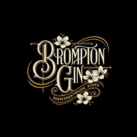 Gin Typography, Victorian Typography, Victorian Font Typography, Edwardian Typography, 1800s Typography, Vintage Logos, Victorian Lettering, Antique Logo, Logos Ideas