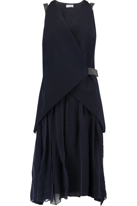 Long Skirt Fashion, Dress Layer, Cloth Dress, Layered Dress, Silk Organza, 가을 패션, Looks Style, Brunello Cucinelli, Black Outfit